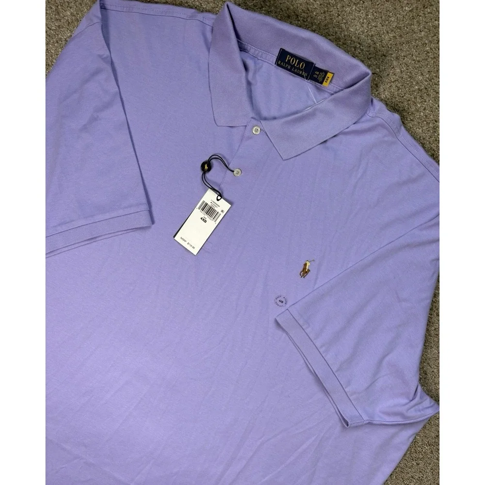 NEW Polo Ralph Lauren Mens Classic Fit Polo Shirt‎ Soft Touch Purple Heather 4XB